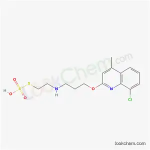 Molecular Structure of 41287-25-6 (Thiosulfuric acid hydrogen S-[2-[[3-[(8-chloro-4-methyl-2-quinolyl)oxy]propyl]amino]ethyl] ester)