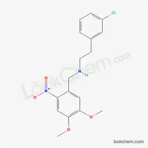 Molecular Structure of 5566-47-2 (2-(3-chlorophenyl)-N-(4,5-dimethoxy-2-nitrobenzyl)ethanamine)