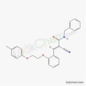 Molecular Structure of 6264-62-6 ((2E)-N-benzyl-2-cyano-3-{2-[2-(4-methylphenoxy)ethoxy]phenyl}prop-2-enamide)