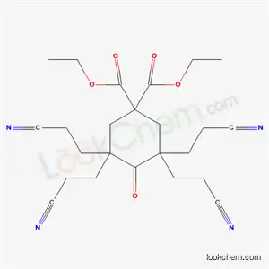 Molecular Structure of 5408-02-6 (diethyl 3,3,5,5-tetrakis(2-cyanoethyl)-4-oxo-cyclohexane-1,1-dicarboxy late)