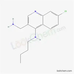 Molecular Structure of 5423-72-3 (3-(aminomethyl)-N-butyl-7-chloroquinolin-4-amine)