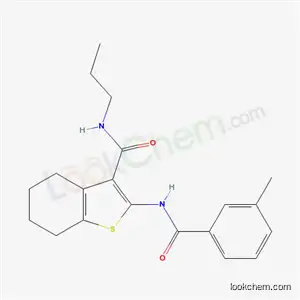 Molecular Structure of 5837-47-8 (2-[(3-methylbenzoyl)amino]-N-propyl-4,5,6,7-tetrahydro-1-benzothiophene-3-carboxamide)