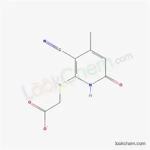 Molecular Structure of 134616-73-2 ((3-CYANO-4-METHYL-6-OXO-1,6-DIHYDROPYRIDIN-2-YL)THIO]ACETIC ACID)