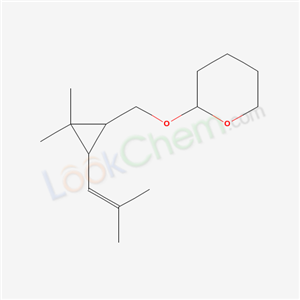 2-[[2,2-dimethyl-3-(2-methylprop-1-enyl)cyclopropyl]methoxy]oxane cas  38387-28-9