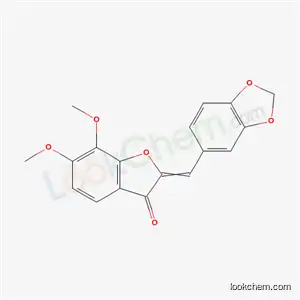 Molecular Structure of 6274-63-1 (2-(1,3-benzodioxol-5-ylmethylidene)-6,7-dimethoxy-1-benzofuran-3(2H)-one)
