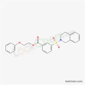 Molecular Structure of 5734-60-1 (2-phenoxyethyl 3-(3,4-dihydroisoquinolin-2(1H)-ylsulfonyl)benzoate)