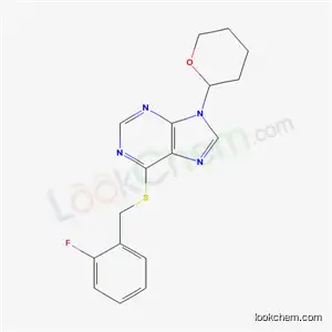 Molecular Structure of 3799-60-8 (6-[(2-fluorophenyl)methylsulfanyl]-9-(oxan-2-yl)purine)