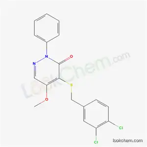 Molecular Structure of 5509-75-1 (4-[(3,4-dichlorobenzyl)sulfanyl]-5-methoxy-2-phenyl-3(2H)-pyridazinone)