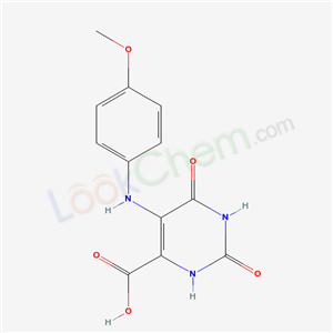 5-[(4-methoxyphenyl)amino]-2,6-dioxo-1,2,3,6-tetrahydropyrimidine-4-carboxylic acid