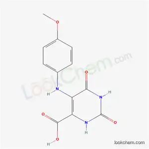 Molecular Structure of 6964-60-9 (5-[(4-methoxyphenyl)amino]-2,6-dioxo-1,2,3,6-tetrahydropyrimidine-4-carboxylic acid)