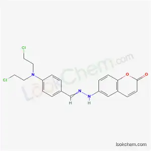 Molecular Structure of 15990-94-0 (6-(2-{4-[bis(2-chloroethyl)amino]benzylidene}hydrazinyl)-2H-chromen-2-one)
