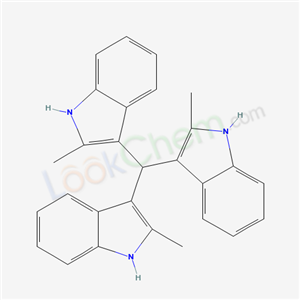 3-[bis(2-methyl-1H-indol-3-yl)methyl]-2-methyl-1H-indole cas  602-04-0