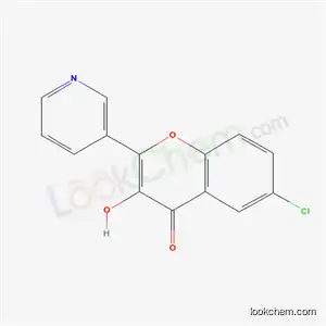 Molecular Structure of 2481-67-6 (6-chloro-3-hydroxy-2-(pyridin-3-yl)-4H-chromen-4-one)