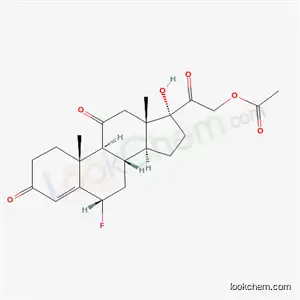 Molecular Structure of 633-24-9 ((6alpha)-6-fluoro-17-hydroxy-3,11,20-trioxopregn-4-en-21-yl acetate)