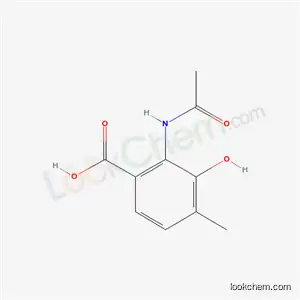 Molecular Structure of 3411-04-9 (2-(acetylamino)-3-hydroxy-4-methylbenzoic acid)