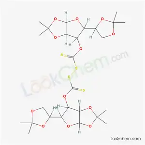 Molecular Structure of 2946-03-4 (5-(2,2-dimethyl-1,3-dioxolan-4-yl)-6-({[({[5-(2,2-dimethyl-1,3-dioxolan-4-yl)-2,2-dimethyltetrahydrofuro[2,3-d][1,3]dioxol-6-yl]oxy}carbothioyl)disulfanyl]carbothioyl}oxy)-2,2-dimethyltetrahydrofuro[2,3-d][1,3]dioxole (non-preferred name))