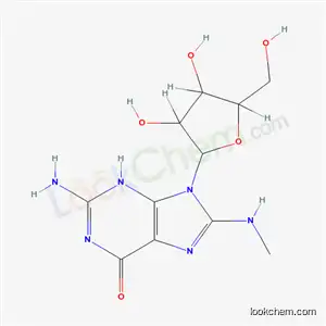 Molecular Structure of 13389-05-4 (2-amino-8-(methylamino)-9-pentofuranosyl-3,9-dihydro-6H-purin-6-one)