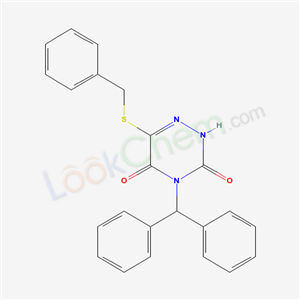 6-(benzylsulfanyl)-4-(diphenylmethyl)-1,2,4-triazine-3,5(2H,4H)-dione