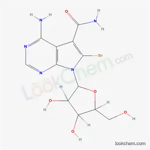 Molecular Structure of 20201-56-3 (4-amino-6-bromo-7-pentofuranosyl-7H-pyrrolo[2,3-d]pyrimidine-5-carboxamide)