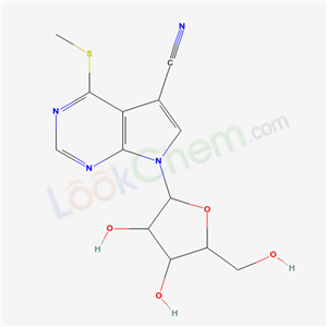 9-[3,4-dihydroxy-5-(hydroxymethyl)oxolan-2-yl]-5-methylsulfanyl-2,4,9-triazabicyclo[4.3.0]nona-2,4,7,10-tetraene-7-carbonitrile cas  51112-63-1