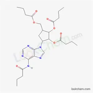 Molecular Structure of 49815-28-3 (3-[6-(butanoylamino)-9H-purin-9-yl]-5-[(butanoyloxy)methyl]cyclopentane-1,2-diyl dibutanoate)