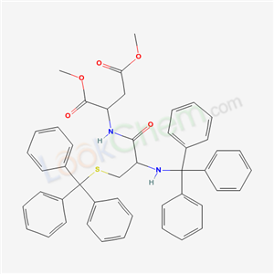 dimethyl 2-[[2-(tritylamino)-3-tritylsulfanyl-propanoyl]amino]butanedioate cas  35959-81-0