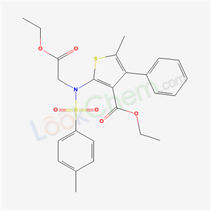 Ethyl 2-((2-ethoxy-2-oxoethyl)((4-methylphenyl)sulfonyl)amino)-5-methyl-4-phenyl-3-thiophenecarboxylate cas  53976-19-5