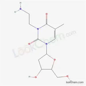 Molecular Structure of 34387-59-2 (3-(2-aminoethyl)-1-(2-deoxypentofuranosyl)-5-methylpyrimidine-2,4(1H,3H)-dione)