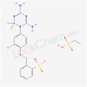 2-[[2-chloro-4-(4,6-diamino-2,2-dimethyl-1,3,5-triazin-1-yl)phenoxy]methyl]benzenesulfonyl fluoride; ethanesulfonic acid cas  31000-07-4