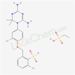 2-chloro-6-[[2-chloro-4-(4,6-diamino-2,2-dimethyl-1,3,5-triazin-1-yl)phenoxy]methyl]benzenesulfonyl fluoride; ethanesulfonic acid