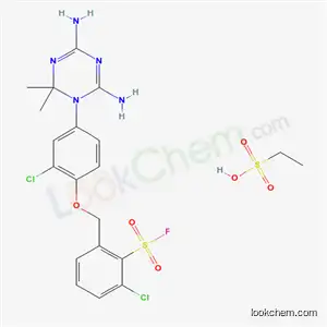 Molecular Structure of 31000-08-5 (ethanesulfonic acid - 2-chloro-6-{[2-chloro-4-(4,6-diamino-2,2-dimethyl-1,3,5-triazin-1(2H)-yl)phenoxy]methyl}benzenesulfonyl fluoride (1:1))