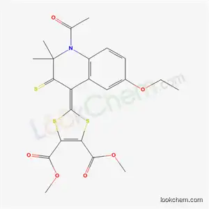 Molecular Structure of 5228-56-8 (dimethyl 2-(1-acetyl-6-ethoxy-2,2-dimethyl-3-thioxo-2,3-dihydroquinolin-4(1H)-ylidene)-1,3-dithiole-4,5-dicarboxylate)