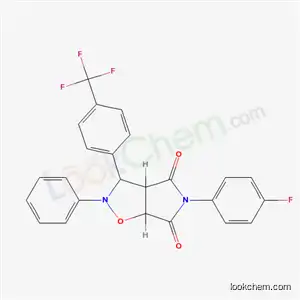 Molecular Structure of 6111-17-7 (5-(4-fluorophenyl)-2-phenyl-3-[4-(trifluoromethyl)phenyl]dihydro-2H-pyrrolo[3,4-d]isoxazole-4,6(3H,5H)-dione)