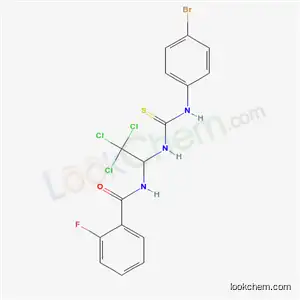 Molecular Structure of 6131-12-0 (N-(1-{[(4-bromophenyl)carbamothioyl]amino}-2,2,2-trichloroethyl)-2-fluorobenzamide)