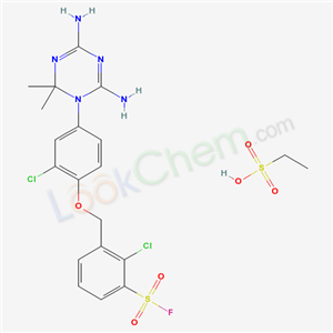 2-chloro-3-[[2-chloro-4-(4,6-diamino-2,2-dimethyl-1,3,5-triazin-1-yl)phenoxy]methyl]benzenesulfonyl fluoride; ethanesulfonic acid cas  31000-06-3