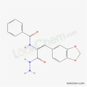 Molecular Structure of 19746-83-9 (N-[1-(1,3-benzodioxol-5-yl)-3-hydrazinyl-3-oxoprop-1-en-2-yl]benzamide)