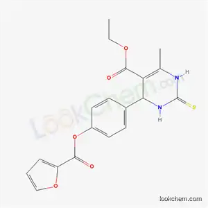Molecular Structure of 6240-68-2 (ethyl 4-{4-[(furan-2-ylcarbonyl)oxy]phenyl}-6-methyl-2-thioxo-1,2,3,4-tetrahydropyrimidine-5-carboxylate)