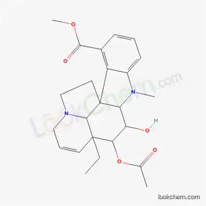Molecular Structure of 5231-60-7 ((2β,5α,12β,19α)-4β-(Acetyloxy)-6,7-didehydro-3β-hydroxy-1-methylaspidospermidine-3-carboxylic acid methyl ester)