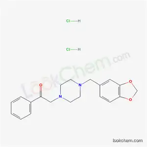 Molecular Structure of 6761-63-3 (2-[4-(1,3-benzodioxol-5-ylmethyl)piperazin-1-yl]-1-phenylethanone dihydrochloride)