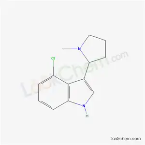Molecular Structure of 19137-84-9 (4-Chloro-3-(1-methyl-2-pyrrolidinyl)-1H-indole)