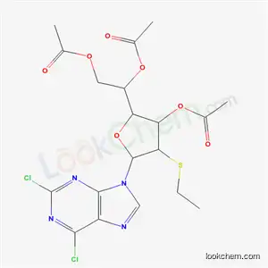 Molecular Structure of 59837-24-0 (2,6-dichloro-9-(3,5,6-tri-O-acetyl-2-S-ethyl-2-thiohexofuranosyl)-9H-purine)