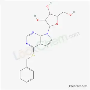 Molecular Structure of 60870-19-1 (4-(benzylselanyl)-7-pentofuranosyl-7H-pyrrolo[2,3-d]pyrimidine)