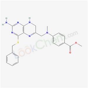 methyl 4-[(2-amino-4-benzylsulfanyl-7,8-dihydropteridin-6-yl)methyl-methyl-amino]benzoate cas  51471-51-3