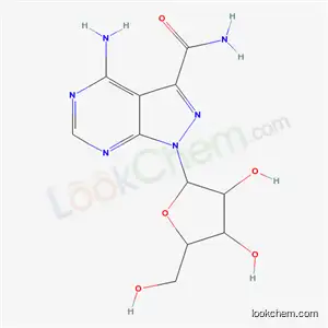 Molecular Structure of 55559-56-3 (4-amino-1-(beta-D-ribofuranosyl)-1H-pyrazolo[3,4-d]pyrimidine-3-carboxamide)