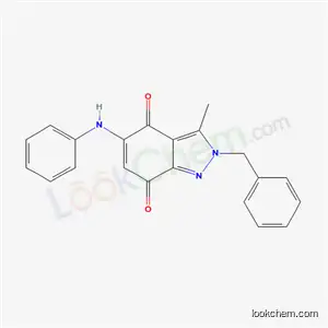 Molecular Structure of 53486-05-8 (2-benzyl-3-methyl-5-(phenylamino)-2H-indazole-4,7-dione)