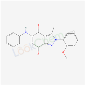 5-anilino-2-(2-methoxyphenyl)-3-methyl-indazole-4,7-dione cas  53486-09-2