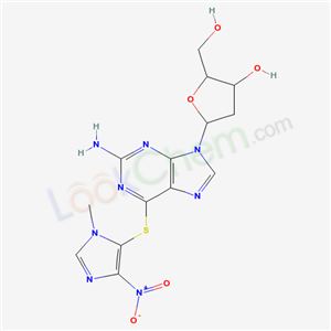 9H-Purin-2-amine, 9-(2-deoxy-.beta.-D-erythro-pentofuranosyl)-6-[(1-methyl-4-nitro-1 H-imidazol-5-yl)thio]- cas  61552-42-9