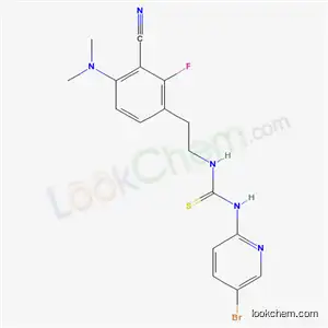 Molecular Structure of 181305-50-0 (1-(5-bromopyridin-2-yl)-3-{2-[3-cyano-4-(dimethylamino)-2-fluorophenyl]ethyl}thiourea)