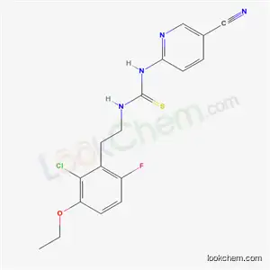 Molecular Structure of 181305-28-2 (1-[2-(2-chloro-3-ethoxy-6-fluorophenyl)ethyl]-3-(5-cyanopyridin-2-yl)thiourea)