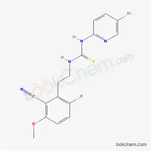 Molecular Structure of 181305-33-9 (1-(5-bromopyridin-2-yl)-3-[2-(2-cyano-6-fluoro-3-methoxyphenyl)ethyl]thiourea)